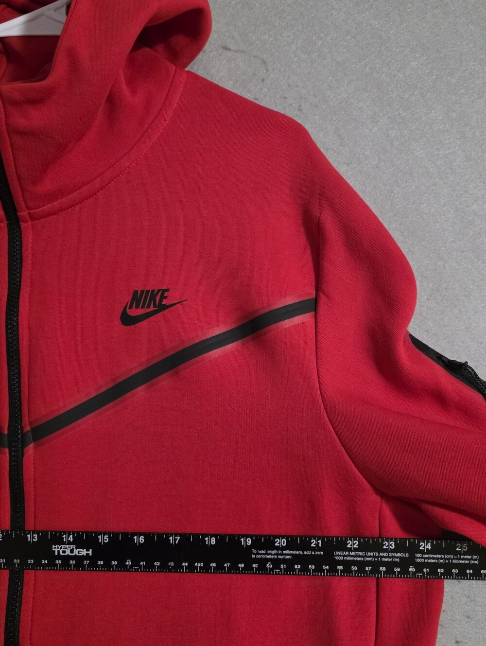 Nike Mens Red Sportswear Tech Fleece Full Zip Hoodie Jacket CU4489 Size XL - Picture 3 of 12